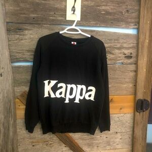 Kappa Size Med Black Logo Crew Neck Sweatshirt